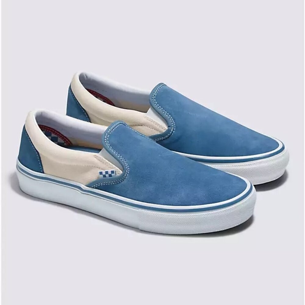 Vans Skate Slip-On (CRM/NVY) Mens 7 Womens 9 New with box Skateboard Shoes